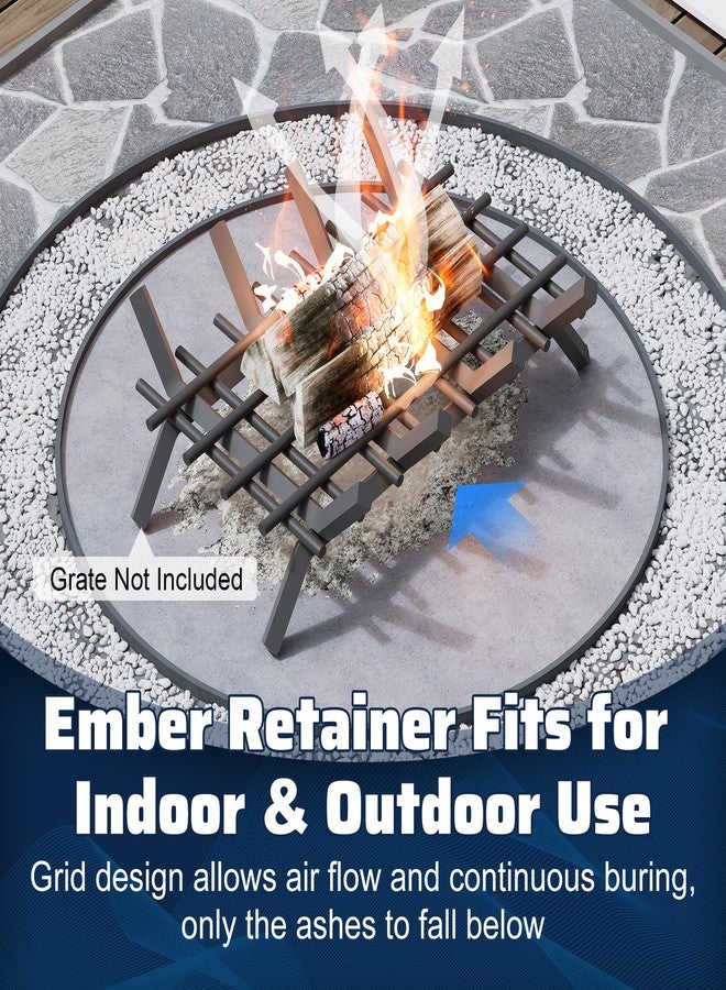 Pearwow 16 x 10 inch Fireplace Grate Ember Retainer, Extra Thick 8mm Metal Ember Retainer Screen Keep Burning Embers from Falling, Heavy Duty Ember Retainer for Fireplace Grates & Fire Pits, 1 Piece - Image 4